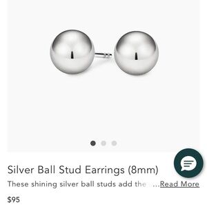 BRAND NEW Brilliant Earth Silver Ball Stud Earrings (8mm)